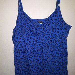 Blue leopard baby doll tank top